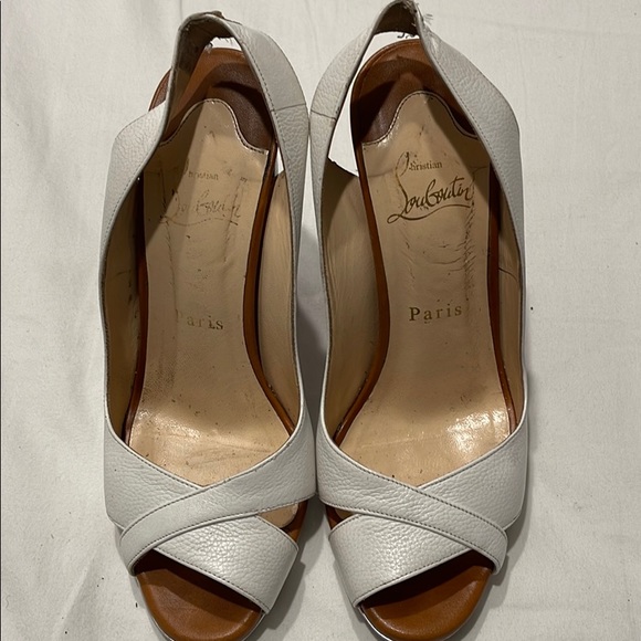 Christian Louboutin white beige sandals size 37 - Picture 1 of 8